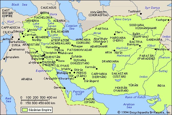 Sasanian map - خاندانهای سلطنتی ایران