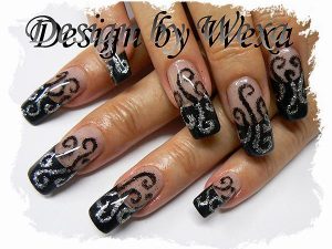 Black And Silver Nail Art Archive Style Nails Magazine 300x225 - طراحی ناخن