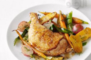 Roast Chicken with Spring Vegetables 310x205 - طرز تهیه ی مرغ کبابی همراه سبزیجات بهاری