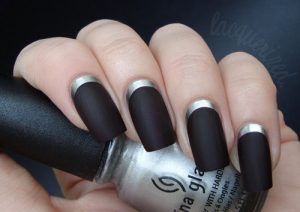 black and silver nail ideas 300x212 - طراحی ناخن
