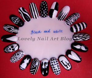 black and white designs by lovely nail art d6k5yxl 300x257 - طراحی ناخن