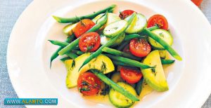 cherry tomato cucumber and green bean salad recipes 300x154 - طرز تهیه ی سالاد خیار، گوجه گیلاسی و لوبیا سبز