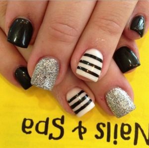 cute black and silver nails designs for you 300x297 - طراحی ناخن