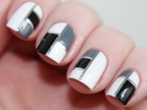 elegant black and white nail art black nail designs cross nail art design 300x225 - طراحی ناخن