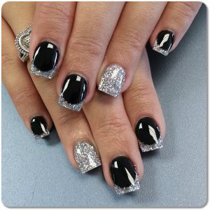 nail-designs-with-black-silver-and-white