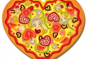pizza heart 300x205 - آموزش پخت پیتزا قلب