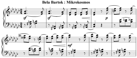 کوارتال قطعه میکروکاسموس - هارمونی Harmony - هارمونی در نت های موسیقی